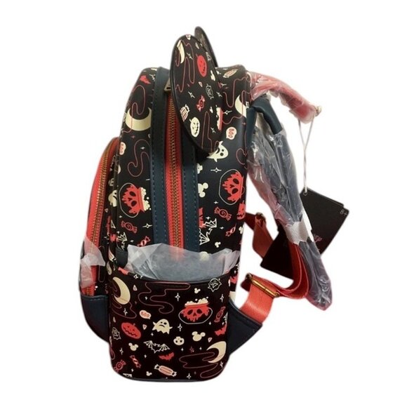Loungefly Disney Mickey & Minnie Halloween Ears Glow-in-the-Dark Mini Backpack - Picture 6 of 8